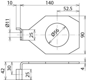 DEHN Anschlussbügel D=56mm f.M52 abgewin AB EXFS IF1 W 56