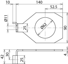 DEHN Anschlussbügel D=62mm f.M56 abgewin AB EXFS IF1 W 62