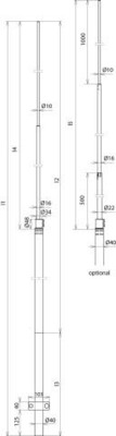 DEHN Fangstange D 40/16/10mm Al FS D40 16104000KSVAL