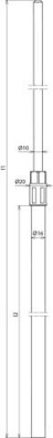 DEHN Fangstange D16/10mm, L2000mm FS 16 10 2000 GFK AL