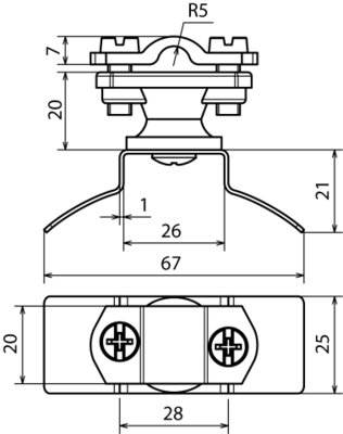 DEHN Leitungshalter f. Rd 6-11mm LHZS6.11SBBPAV2A