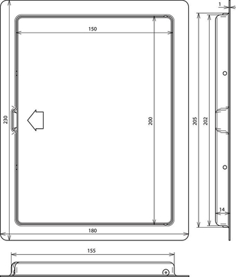 DEHN Revisionstür St/tZn mit Schnappverschluß RTUP230X180SVSTTZN