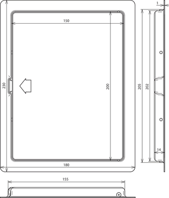DEHN Revisionstür St/tZn mit Schnappverschluß RTUP230X180SVSTTZN