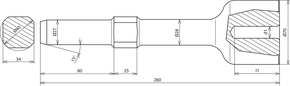 DEHN Hammereinsatz f. TE D20mm L260mm HETE20R27LVHWNSTBLAN
