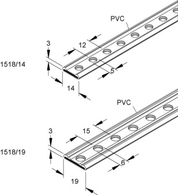HKL Montageband 10m Rolle gelocht PVC isol. schwarz 1518/19 (VE10m)