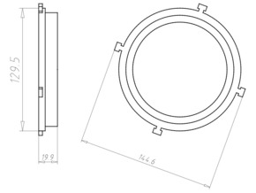 Kaiser Frontteil HaloX 100 DA vario f. O-Beton 1281-11