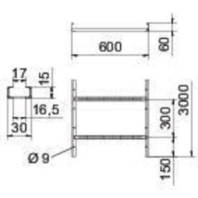 OBO Bettermann Vertr Kabelleiter gelocht, mit VS-Sp.60x600x3000 LG 660 VS 3 FT