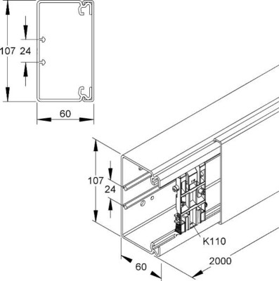 HKL Kanal lichtgrau 60x110 RAL7035 HKL60110.8
