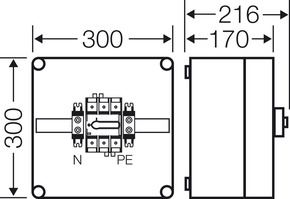 Hensel Mi-Lastschaltergehäuse 125A, 3polig+PE+N Mi 7215