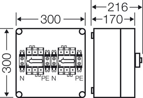 Hensel Mi-Lastschaltergehäuse 125A, 3polig+PE+N Mi 7225