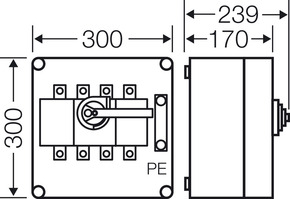 Hensel MiLasttrennschaltergehäuse 250A, 4polig + PE Mi 7254
