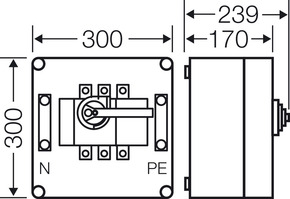 Hensel Mi-Lastschaltergehäuse 250 A, 3polig+PE+N Mi 7255