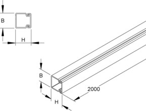 HKL Kanal br 20x20 RAL8014 HKL2020.5