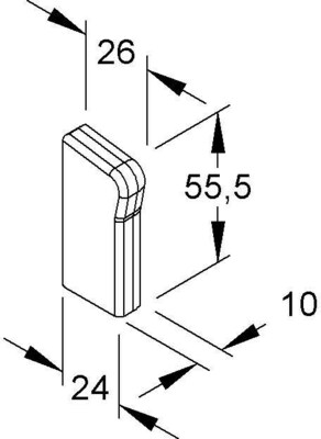 HKL Endstück reinweiß Kanal-System SDK T/SFE50L.3