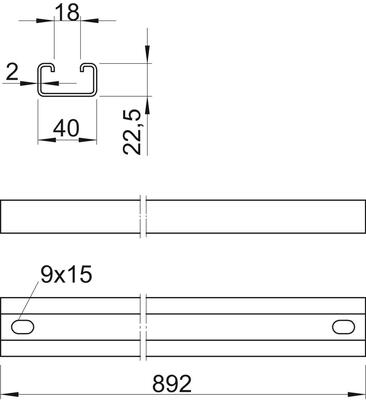 OBO Bettermann Vertr Profilschiene MS4022P0892FT