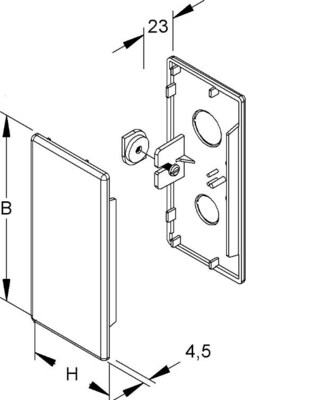 HKL Endstück lichtgrau 60x110 RAL7035 EG60110.8