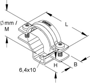 HKL Rohrabstandschelle PG29 D=30-37mm M32 627/30