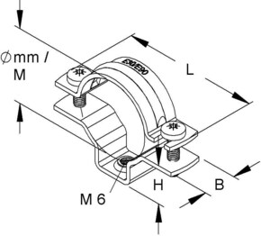 HKL Rohrabstandschelle PG48 D=55-60mm 628/55