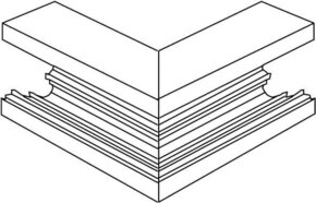 HKL Außeneck lichtgrau Brüstungskanalsystem BA1308.8