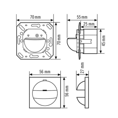 ESYLUX Wand-Bewegungsmelder 180Grad MD180i/16BASICSetEXX