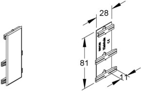 HKL Stoßstellenabdeckung Brüstungskanalsystem BSVO80.5
