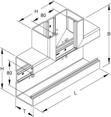 HKL T-Stück br Brüstungskanalsystem BT1708.5