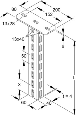 Niedax Hängestiele HU 6040/1100 E3