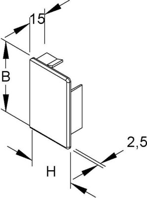 HKL Endstück lichtgrau 40x40 RAL7035 E4040.8