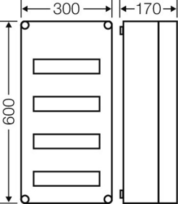 Hensel Mi-Automatengehäuse 48 Teilungseinheiten Mi 1441