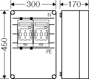 Hensel Sicherungsgehäuse 2x3xNH00, 400A, 5p Mi 6366