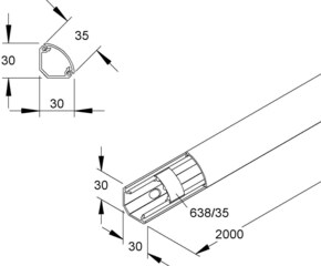 HKL EckKanal reinweiß EDK-Kanal 25x35 EDK35.3