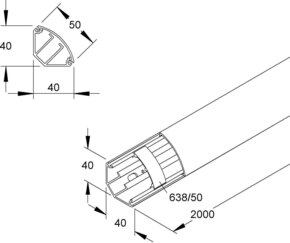 HKL EckKanal reinweiß EDK-Kanal 40x50 EDK50.3