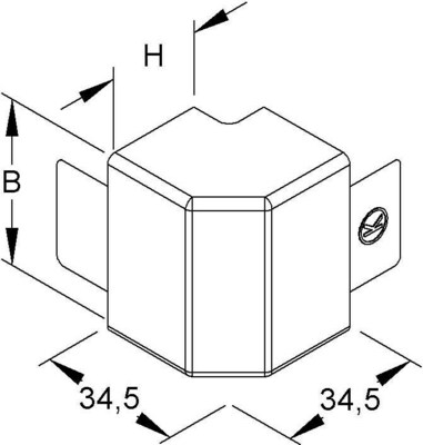 HKL Außeneck lichtgrau Kanal-System HKL FA2540.8