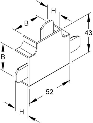 HKL T-Stück lichtgrau Kanal-System HKL FT2030.8