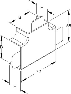 HKL T-Stück lichtgrau Kanal-System HKL FT2540.8