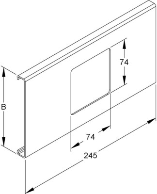 HKL Deckelabschnitt lichtgrau 1-fach gelocht HKLD01/130.8