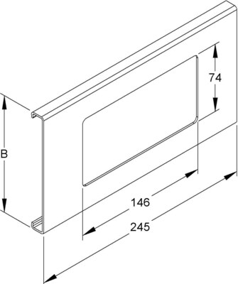 HKL Deckelabschnitt gr 2-fach gelocht HKLD02/110.1
