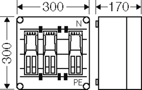 Hensel Mi-Sich.lasttrenn.-Gehäuse 3x3xNH000, 5pol Mi 6291