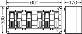 Hensel Mi-Sich.lasttrenn.-Gehäuse 6x3xNH000, 5pol Mi 6496