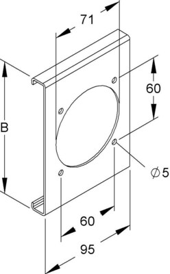 HKL Deckelabschnitt reinweiß 1-fach gelocht HKLD1P1/190.3