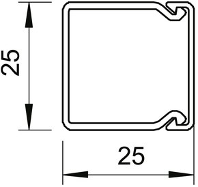 OBO Bettermann Vertr Wand+Deckenkanal 25x25mm,PVC WDK25025CW