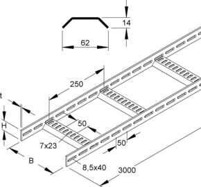 Niedax Schiffskabelleiter KLMUL 40.250 F