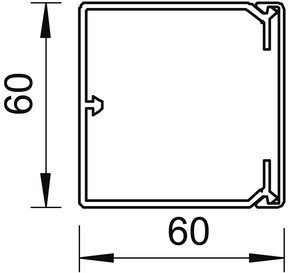 OBO Bettermann Vertr Wand+Deckenkanal m.Obert. 60x60mm,PVC WDK60060LGR