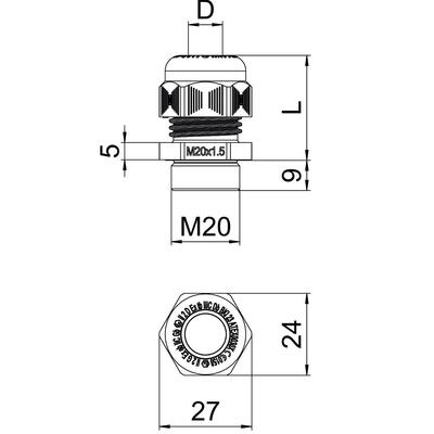 OBO Bettermann Vertr Verschraubung VTEC EX M20 SW