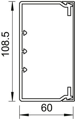 OBO Bettermann Vertr Wand+Deckenkanal m.Obert. 60x110mm,PVC WDK60110CW