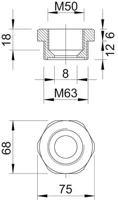 OBO Bettermann Vertr Reduktion Iso,lgr 107 R M63-50 PA