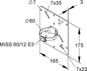 Niedax Montageplatte MIMPA 60/175 F