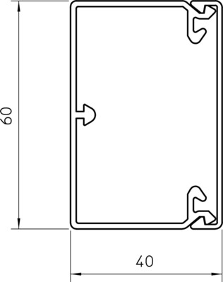 OBO Bettermann Vertr Wand+Deckenkanal 40x60mm,PVC WDK40060RW