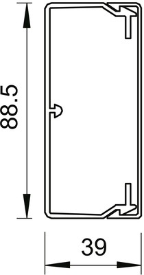 OBO Bettermann Vertr Wand+Deckenkanal m.Obert. 40x90mm,PVC WDK40090RW