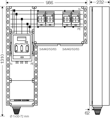 Hensel PV-Wechselrichter-Sammler 220kVA, 3-phasig Mi PV 7346